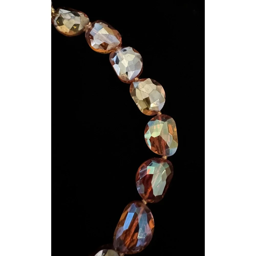Heidi Daus Statement Necklace Fabulous Fall Amber Pink Yellow Bronzetone 16-19
